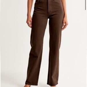 Abercrombie & Fitch brown denim pants, straight leg